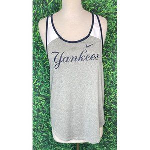 New York Yankees MLB Baseball Racerback Tank Top Medium Nike Dri-Fit Blue Gray